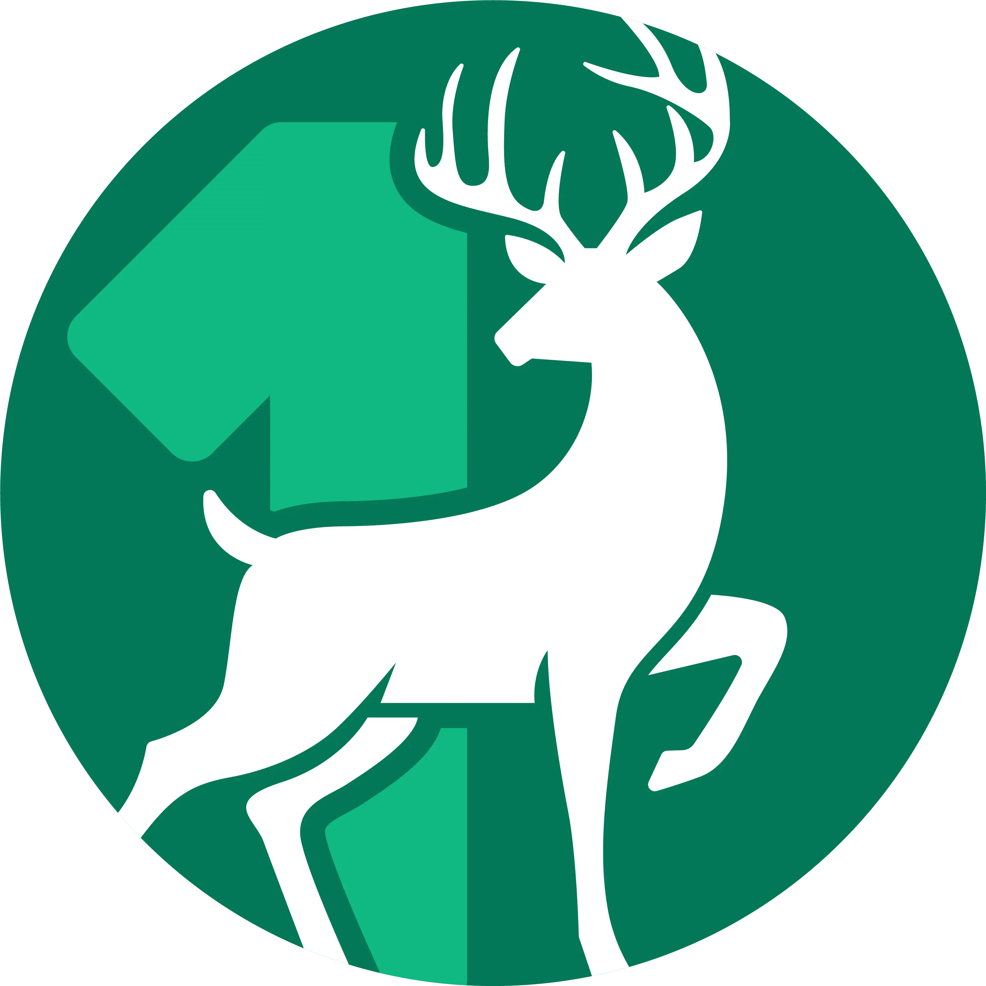 1-D-1 Companion logo — deer with 1 symbol